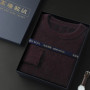 100 Pure Mink Cashmere Men's Round Neck Sweater For Autumn Winter, Casual Knitted Long Sleeved Pullover Sweater Men's Clothng