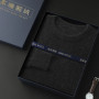 100 Pure Mink Cashmere Men's Round Neck Sweater For Autumn Winter, Casual Knitted Long Sleeved Pullover Sweater Men's Clothng