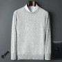 100 Pure Mink Cashmere Men's Round Neck Sweater For Autumn Winter, Casual Knitted Long Sleeved Pullover Sweater Men's Clothng