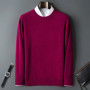 100 Pure Mink Cashmere Men's Round Neck Sweater For Autumn Winter, Casual Knitted Long Sleeved Pullover Sweater Men's Clothng