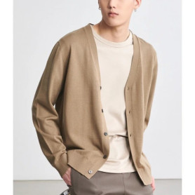 Men's Clothing Autumn Winter Long Sleeve Tops T-Shirts V-neck Versatile Fashion Comfortable Popularity Simple Solid Color Coat