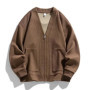 New in Big Size Men's Cardigan Jacket Oversize Loose Sweater Coat Male Zip-up Korean Style Spring Green 6XL 8xl Large Plus