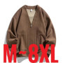 New in Big Size Men's Cardigan Jacket Oversize Loose Sweater Coat Male Zip-up Korean Style Spring Green 6XL 8xl Large Plus