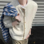 New American Style Men Cardigan Luxury Knitted Button-down Solid Color Long Sleeve Sweater Jacket Casual High Quality Knitwear
