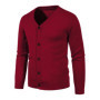 2024 Autumn Men's Knitted Cardigan Thin V-neck Elastic Slim Fit Button Up Sweater Solid Color Casual Versatile Coat 5XL-M