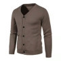 2024 Autumn Men's Knitted Cardigan Thin V-neck Elastic Slim Fit Button Up Sweater Solid Color Casual Versatile Coat 5XL-M
