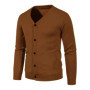2024 Autumn Men's Knitted Cardigan Thin V-neck Elastic Slim Fit Button Up Sweater Solid Color Casual Versatile Coat 5XL-M