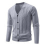 2025 New Knit Cardigan Men Korean Style Fashion Smart Casual V-Neck Knitted Sweatercoat Mens Solid Color Slim Sweater Outerwear