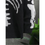 Men's Skeleton Pattern Cardigan Sweaters, Gothic Long Sleeve Unisex Outwear Knitted Coats