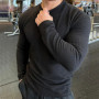 2026 Men's Casual Long Sleeve Knitted Pullovers O-Neck Solid Daily Sports T-shirts Simple Knit Tops Men's Bottoming Shirts Tees