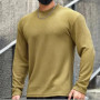 2026 Men's Casual Long Sleeve Knitted Pullovers O-Neck Solid Daily Sports T-shirts Simple Knit Tops Men's Bottoming Shirts Tees