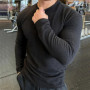 2026 Men's Casual Long Sleeve Knitted Pullovers O-Neck Solid Daily Sports T-shirts Simple Knit Tops Men's Bottoming Shirts Tees