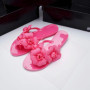 New Women's 3D Camellia Flower Slippers Outerwear Adult Girls Anti-slip Beach Flip Flops Ladies Flat Bottom Jelly Slippers