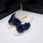 New Women's 3D Camellia Flower Slippers Outerwear Adult Girls Anti-slip Beach Flip Flops Ladies Flat Bottom Jelly Slippers