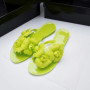 New Women's 3D Camellia Flower Slippers Outerwear Adult Girls Anti-slip Beach Flip Flops Ladies Flat Bottom Jelly Slippers