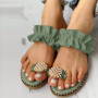 2025 Women Slipper Pineapple Pearl Flat Toe Bohemian Summer Beach Sandals Ladies Shoes plus size Mujer Verano