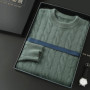 Men's thick cashmere sweater 100 pure cashmere round neck cashmere sweater 2024 new spring and winter knit base shirt