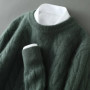 Men's thick cashmere sweater 100 pure cashmere round neck cashmere sweater 2024 new spring and winter knit base shirt