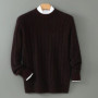 Men's thick cashmere sweater 100 pure cashmere round neck cashmere sweater 2024 new spring and winter knit base shirt