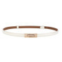 Women Skinny Leather Belt for Dress Adjustable Elastic Thin Cinch Waist with Alloy Buckle for Ladies Wedding Dress Decoration
