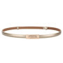 Women Skinny Leather Belt for Dress Adjustable Elastic Thin Cinch Waist with Alloy Buckle for Ladies Wedding Dress Decoration