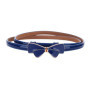 Simple bow leather belt adjustable thin belt for women 2024 new dress metal jeans waist chain accessories women belt