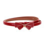 Simple bow leather belt adjustable thin belt for women 2024 new dress metal jeans waist chain accessories women belt