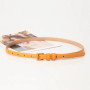 1.5x101cm Candy Color PU Leather Women Skinny Leather Belt Thin Waist Jeans Belt for Pants Fashion Metal in Pin Buckle Belt