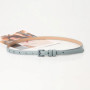 1.5x101cm Candy Color PU Leather Women Skinny Leather Belt Thin Waist Jeans Belt for Pants Fashion Metal in Pin Buckle Belt