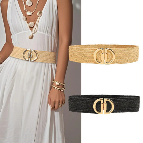 Fashion Elasticidad Belt Ladies Stretch Lady's Wide Waist Seal Coat Dress Decoration PP Grass Belt Corset Belts for Women Luxury