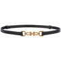 Korean Genuine Leather Belts for Women Slim Waist Belt Patent Leather with Gold Buckle for Dress Adjustable Woman Luxury Belt