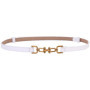Korean Genuine Leather Belts for Women Slim Waist Belt Patent Leather with Gold Buckle for Dress Adjustable Woman Luxury Belt