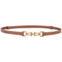 Korean Genuine Leather Belts for Women Slim Waist Belt Patent Leather with Gold Buckle for Dress Adjustable Woman Luxury Belt