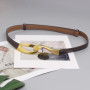 Fashionable hook pull-up adjustment two-layer cowhide belt women's embellishing dress jacket casual and versatile belt