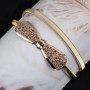 Fashion Elastic Waist Chain Belt Female Waist Leaf Silver metal Belts For Women High Quality Luxury Thin Stretch Riem Lenth 60cm