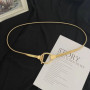 Fashion Elastic Waist Chain Belt Female Waist Leaf Silver metal Belts For Women High Quality Luxury Thin Stretch Riem Lenth 60cm