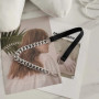 Fashionable Metal Chain Belt Thick Gold/Silver Color Metal Chain Black Elastic Band Belt Woman's Belt