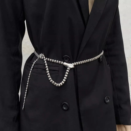 1pcs vintage metal snake-shaped sexy buckle belt, European and American personality snake bone long snake summer with skirt wais