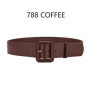 Elegant Women's Wide Waist Belt in Leather with Versatile Solid Color Large Square Buckle Retro Girdle for Coat Dress Sweater