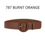 Elegant Women's Wide Waist Belt in Leather with Versatile Solid Color Large Square Buckle Retro Girdle for Coat Dress Sweater
