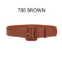 Elegant Women's Wide Waist Belt in Leather with Versatile Solid Color Large Square Buckle Retro Girdle for Coat Dress Sweater