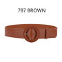 Elegant Women's Wide Waist Belt in Leather with Versatile Solid Color Large Square Buckle Retro Girdle for Coat Dress Sweater