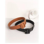 Elegant Women's Wide Waist Belt in Leather with Versatile Solid Color Large Square Buckle Retro Girdle for Coat Dress Sweater