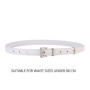 Famicare Luxury Fashionable Cowhide Ladies Genuine Leather Cowskin Pin Belt Waistband for Girls Women Silver Metal Buckle