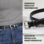 Famicare Luxury Fashionable Cowhide Ladies Genuine Leather Cowskin Pin Belt Waistband for Girls Women Silver Metal Buckle