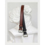 Famicare Luxury Fashionable Cowhide Ladies Genuine Leather Cowskin Pin Belt Waistband for Girls Women Silver Metal Buckle