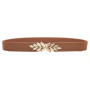 SISHION Summer Fashion Women Belts for Dress SH031 PU Leather Thin Elastic Waist Belt Slim Waistband Black Camel Coffee