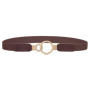 SISHION Summer Fashion Women Belts for Dress SH031 PU Leather Thin Elastic Waist Belt Slim Waistband Black Camel Coffee