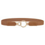 SISHION Summer Fashion Women Belts for Dress SH031 PU Leather Thin Elastic Waist Belt Slim Waistband Black Camel Coffee