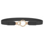 SISHION Summer Fashion Women Belts for Dress SH031 PU Leather Thin Elastic Waist Belt Slim Waistband Black Camel Coffee